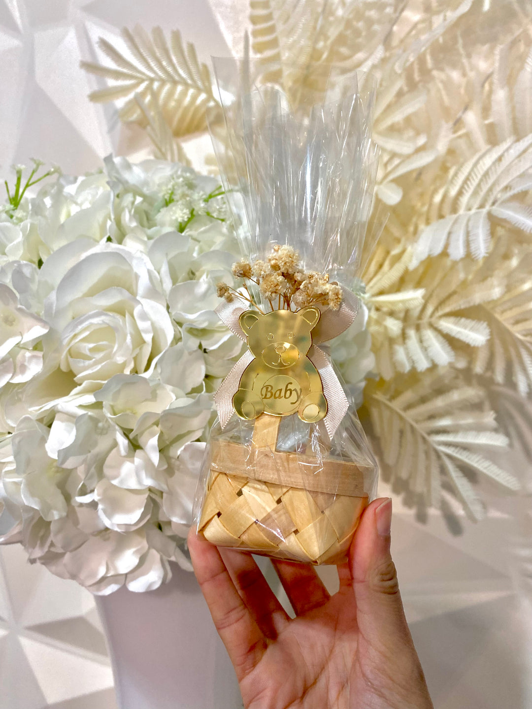 Panier En Carton Blanc Rigide Avec Poignées Latérales Rectangulaires, Porte- Bonbonnières, Disponible En Deux Tailles, Mariage, Baptême, Confirmation (Grand Sans Emballage